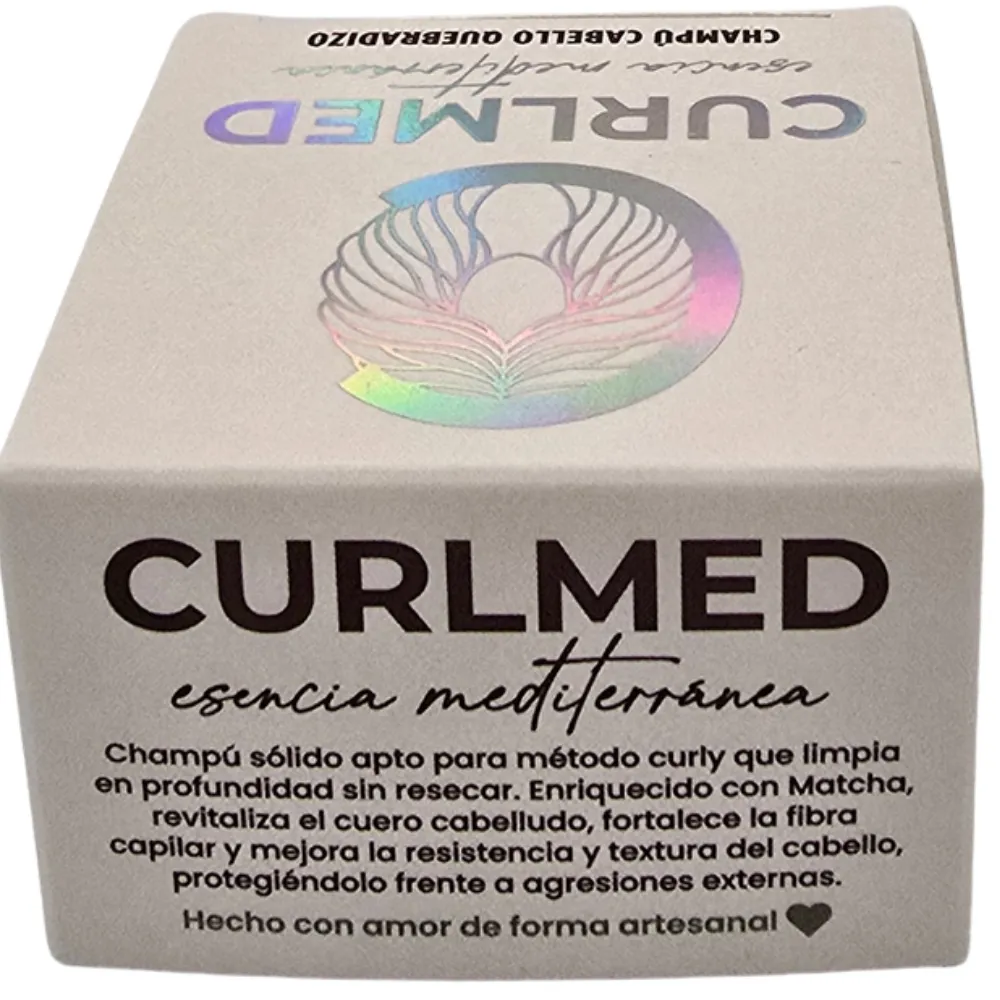 CurlMed Champú Sólido Cabello Quebradizo Té Matcha 80g - Imagen 2
